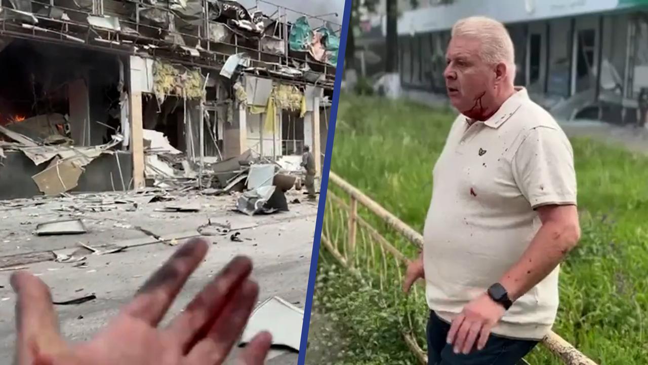 Beeld uit video: Gewonde Brabantse frietbakkers filmen ravage na Russische raketaanval