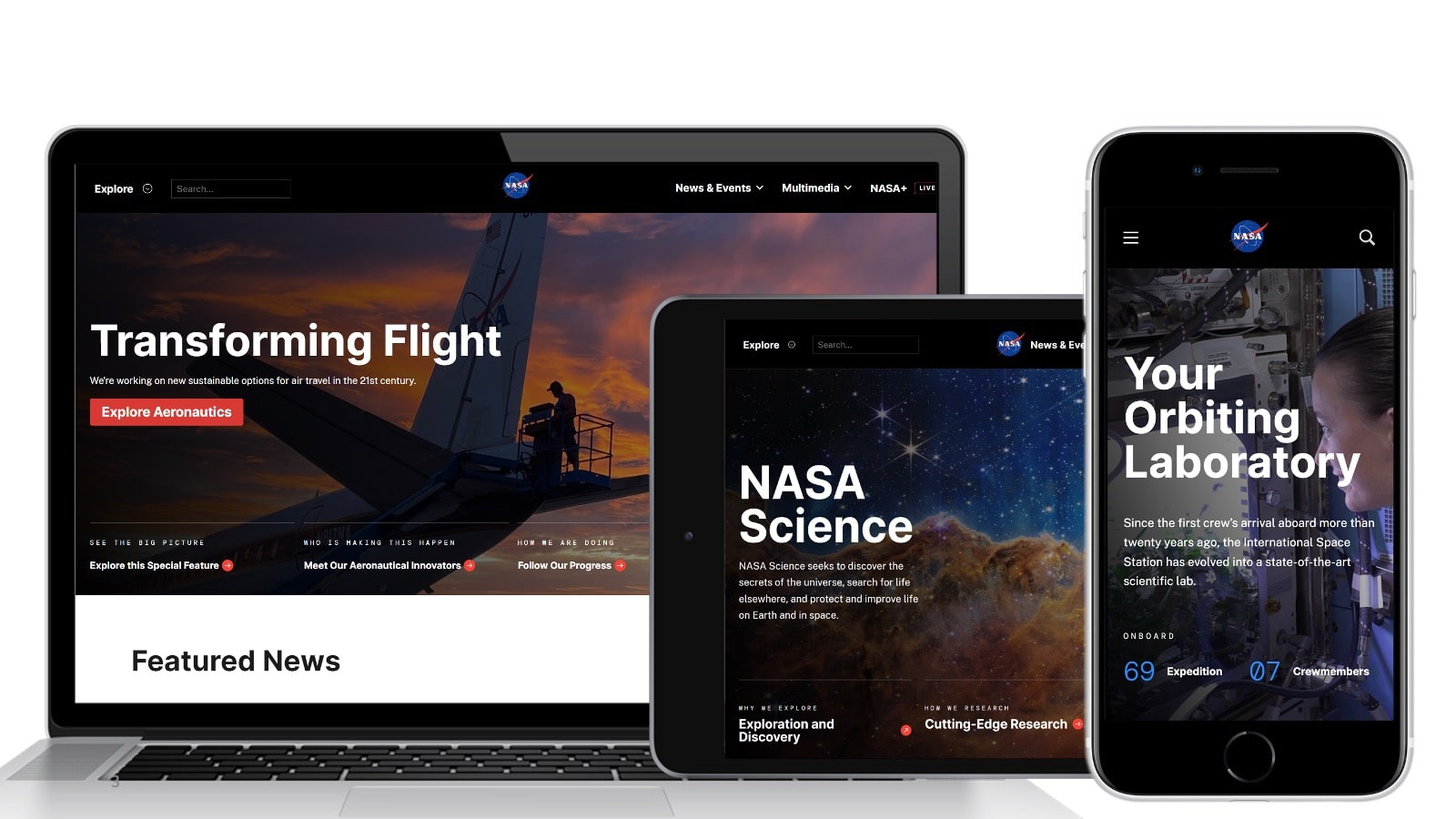 Beta-Website der NASA