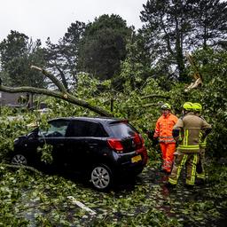 Ganz Nordholland erhaelt NL Alarm und muss wegen des Sturms Poly