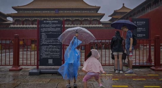 Taifun Zehntausende wurden evakuiert als Nordchina von sintflutartigen Regenfaellen heimgesucht