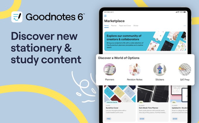 GoodNotes 6 verfügt über einen Marktplatz für digitales Briefpapier