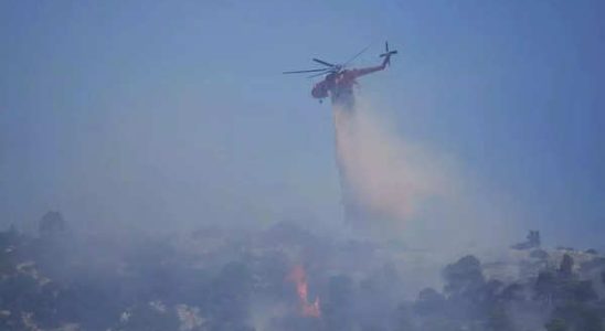 Feuerwehrleute in Griechenland kaempfen darum Waldbraende unter Kontrolle zu bringen