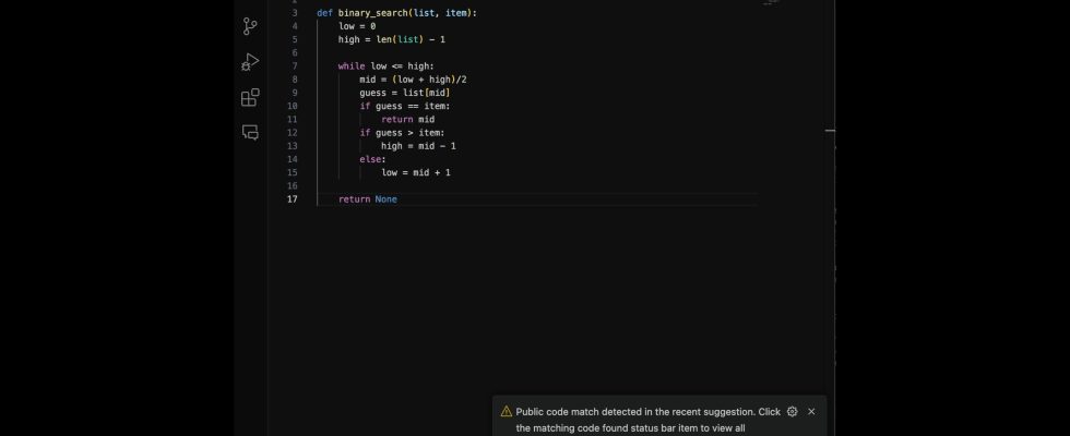 GitHub Copilot kann Entwicklern jetzt mitteilen wenn seine Vorschlaege mit