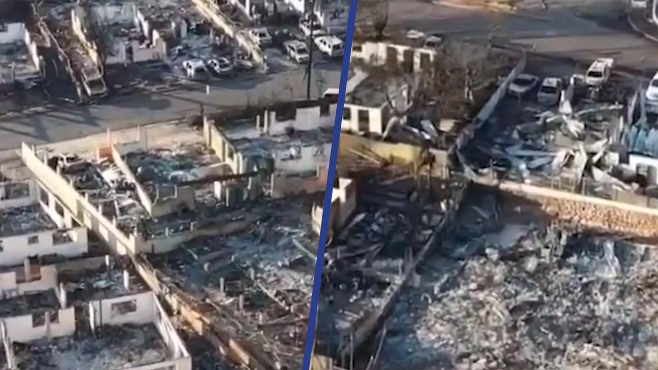 Beeld uit video: Drone filmt nasleep van dodelijke bosbranden op Hawaïaans eiland Maui