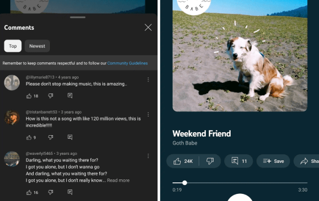 YouTube Music wird sozialer und fuegt Kommentare zum Bildschirm „Aktuelle
