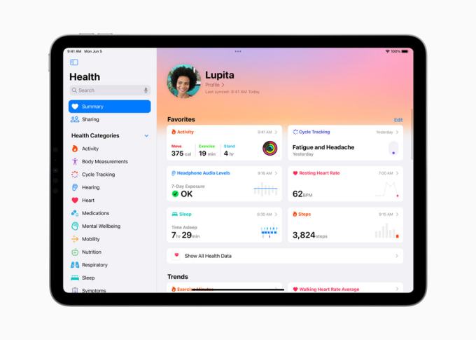 Apple Health für iPad
