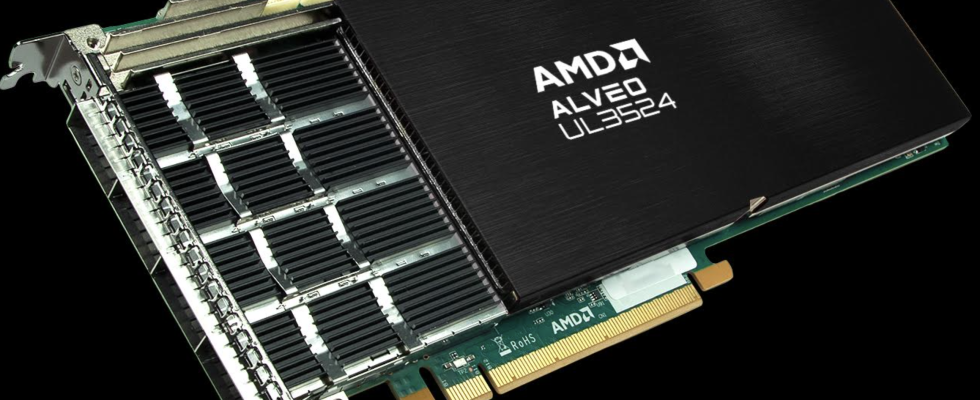 Beschleunigerkarte AMD kuendigt die Beschleunigerkarte Alveo UL3524 fuer elektronische Handelsanwendungen