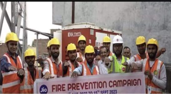 Brandschutz Reliance Jio fuehrt an seinen Netzwerkstandorten in ganz Delhi NCR