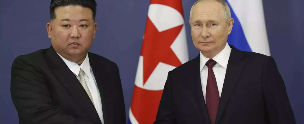 Nordkoreas Machthaber Kim verspricht volle Unterstuetzung fuer Russlands „heiligen Kampf