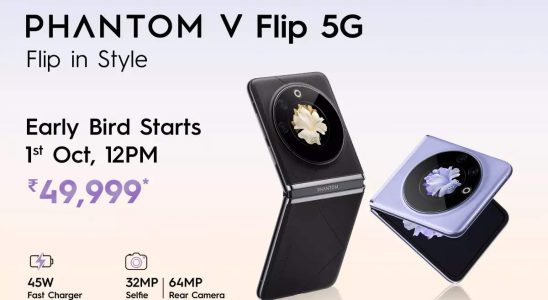 Tecno Phantom V Flip in Indien eingefuehrt Preis Verkaufsdatum und
