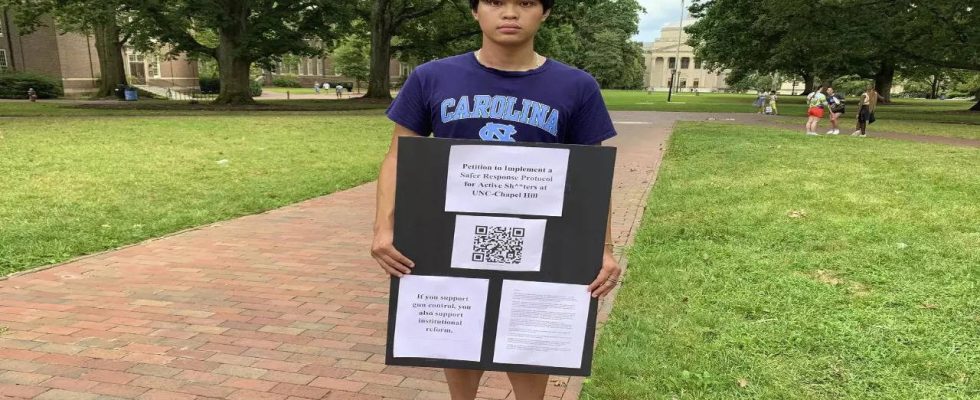 University of North Carolina Studenten kritisieren die Reaktion der University