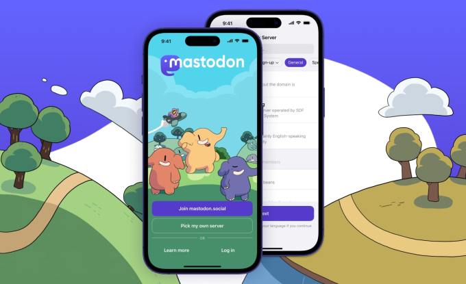 Mastodon wird auf Smartphone-Bildschirmen angezeigt