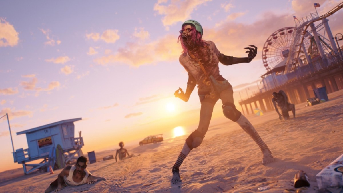 Im Bild aus Dead Island 2 ist ein Zombie am Strand zu sehen.