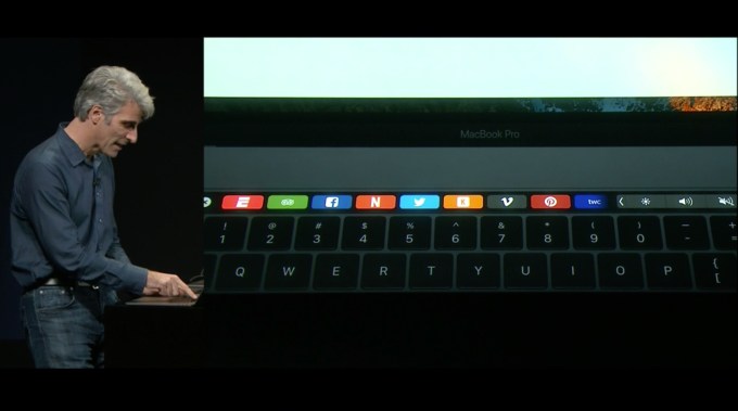 Apples eingestellte Touch Bar in ihrer ersten Enthüllung