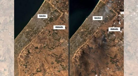 Das israelische Militaer veroeffentlicht Satellitenbilder die Kriegsverbrechen der Hamas zeigen