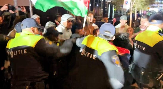 Polizei bewarf pro palaestinensische Demonstration in Den Haag mit Feuerwerkskoerpern