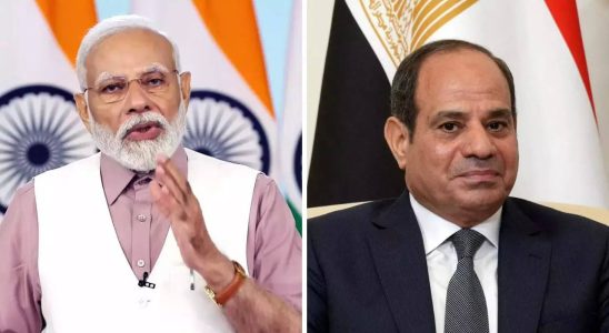 Premierminister Modi und der aegyptische Praesident diskutieren ueber den Israel Hamas Konflikt