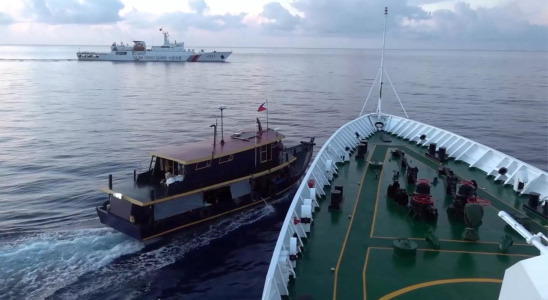 Scarborough Shoal Philippinisches Boot ist nach Angaben des chinesischen Militaers