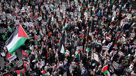 Tausende pro palaestinensische Demonstranten marschierten auf den Strassen Londons VIDEO –