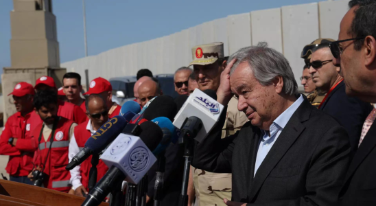 UN Chef besucht den aegyptischen Grenzuebergang Rafah vor der Hilfslieferung nach