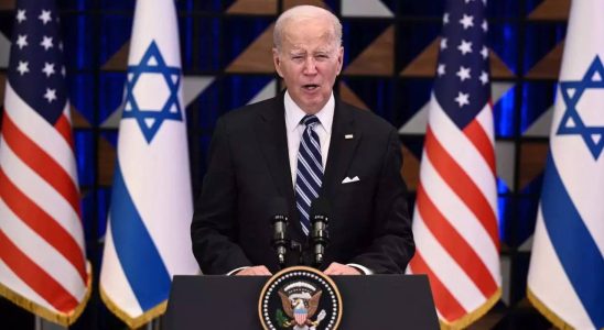US Praesident Biden haelt eine Ansprache an die Nation zu Israel
