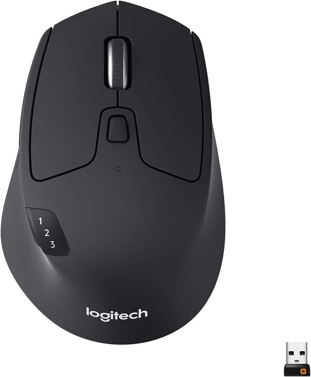 Ein Bild einer schwarzen Logitech M730-Maus