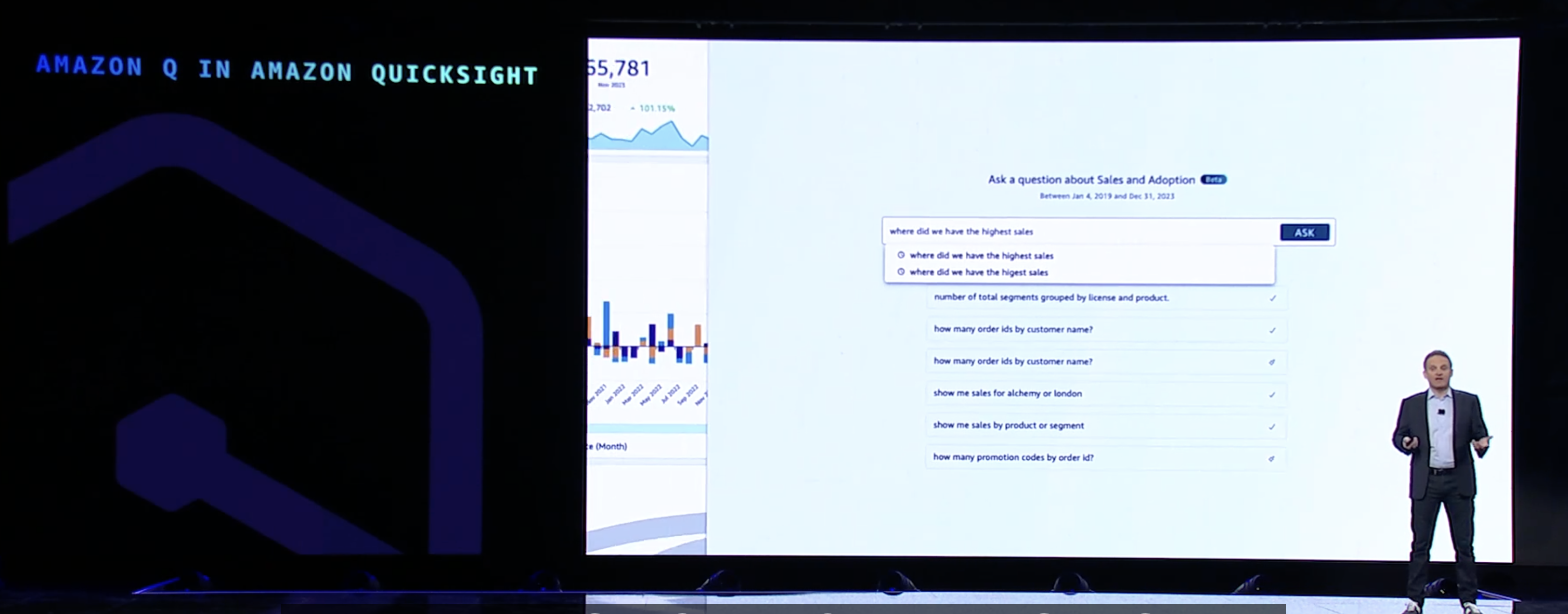 Amazon Q, ein KI-gestützter Chatbot, wurde auf der Bühne der AWS Reinvent 2023 vorgestellt