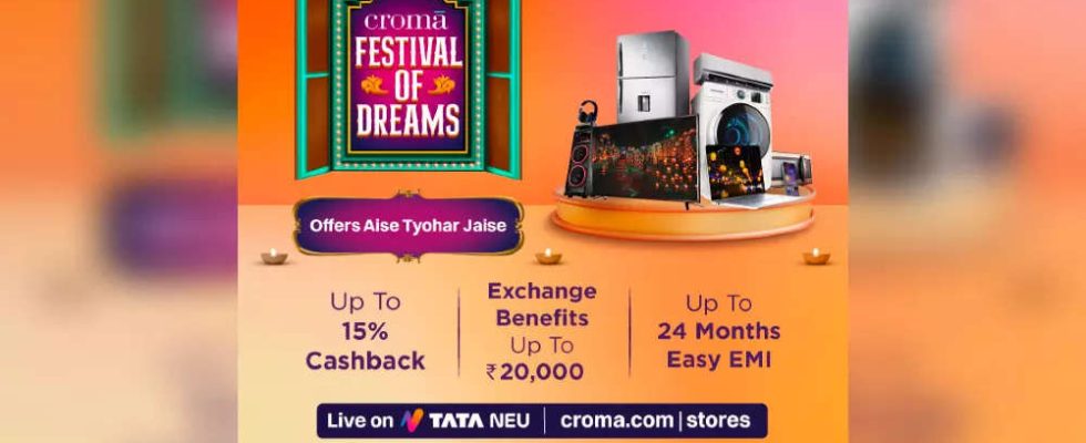 Croma Diwali Verkauf Angebote fuer Fernseher Waschmaschinen Laptops und Smartphones