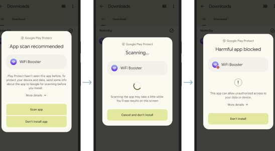 Das neue Echtzeit App Scanning von Android zielt darauf ab boesartige seitlich