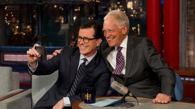 David Letterman ist endlich wieder als Gast in Stephen Colberts