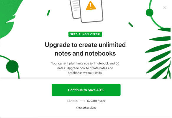 Es ist offiziell Evernote wird kostenlose Benutzer auf 50 Notizen