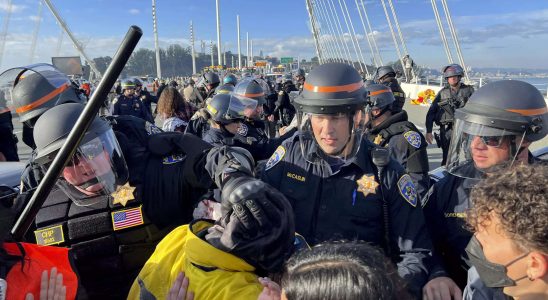 Pro palaestinensische Demonstranten haben Bruecken in San Francisco Boston geschlossen