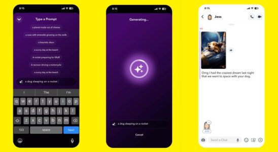 Abonnenten von Snapchat koennen jetzt KI generierte Bilder erstellen und versenden