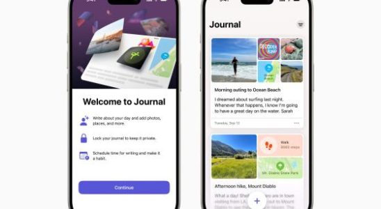 Apples neue Journal App ist jetzt mit der Veroeffentlichung von iOS