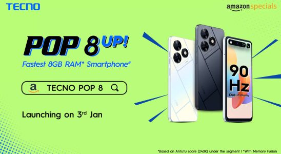 Das Smartphone Tecno Pop 8 wird am 3 Januar in
