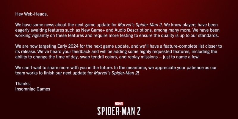 Marvels Spider Man 2 Neues Spiel und Audiobeschreibungen auf naechstes Jahr