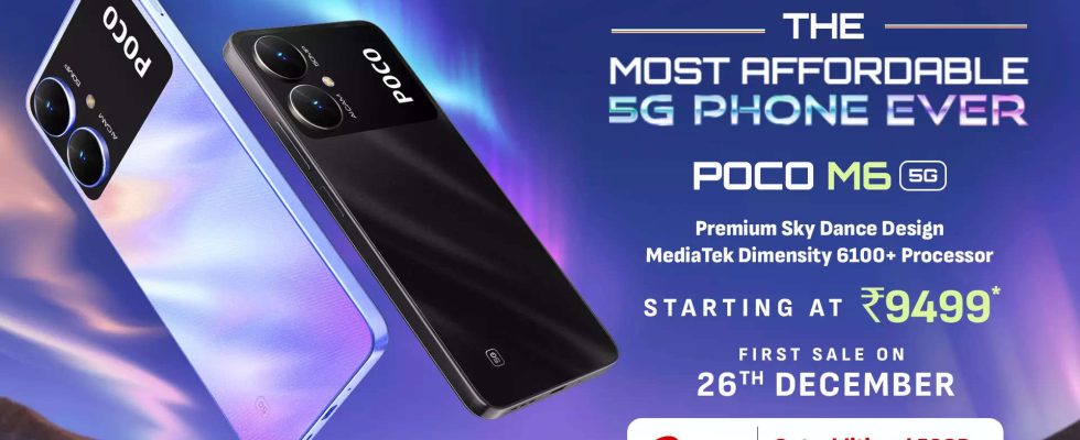 Poco M6 5G Smartphone mit 50 MP Kamera und 5000 mAh Akku auf den Markt