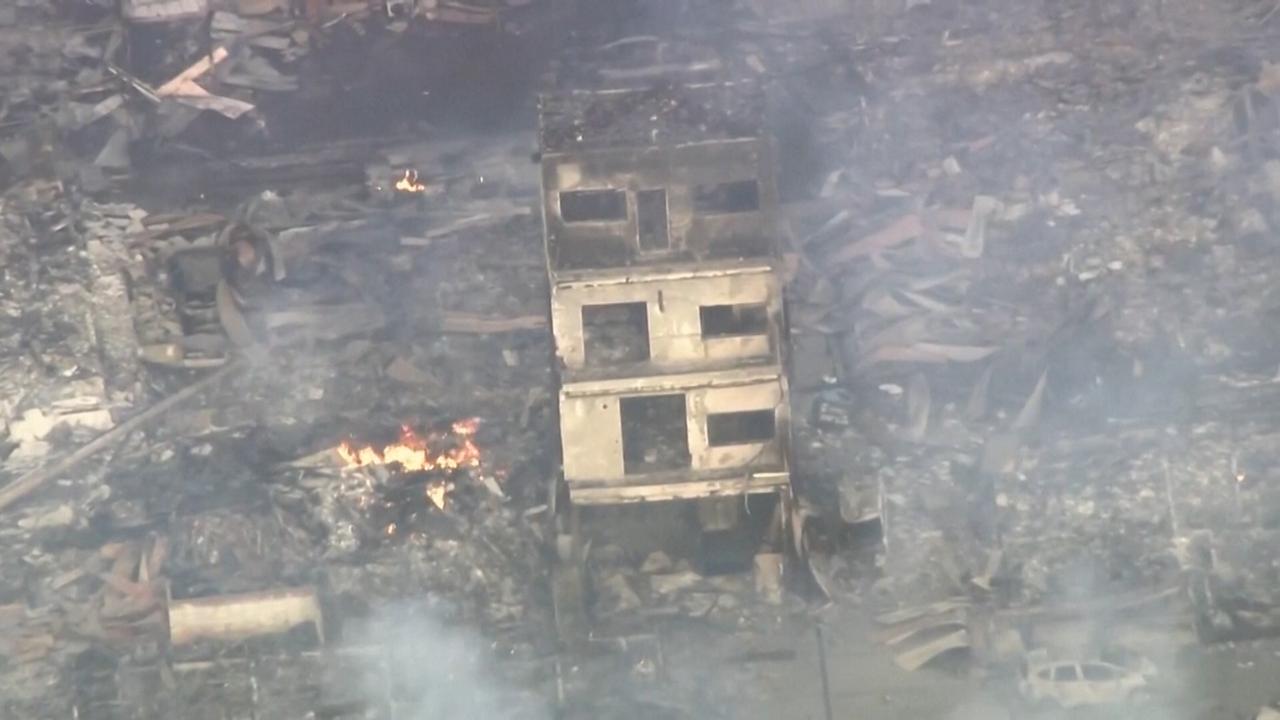 Beeld uit video: Luchtbeelden tonen zware schade na aardbeving in Japan