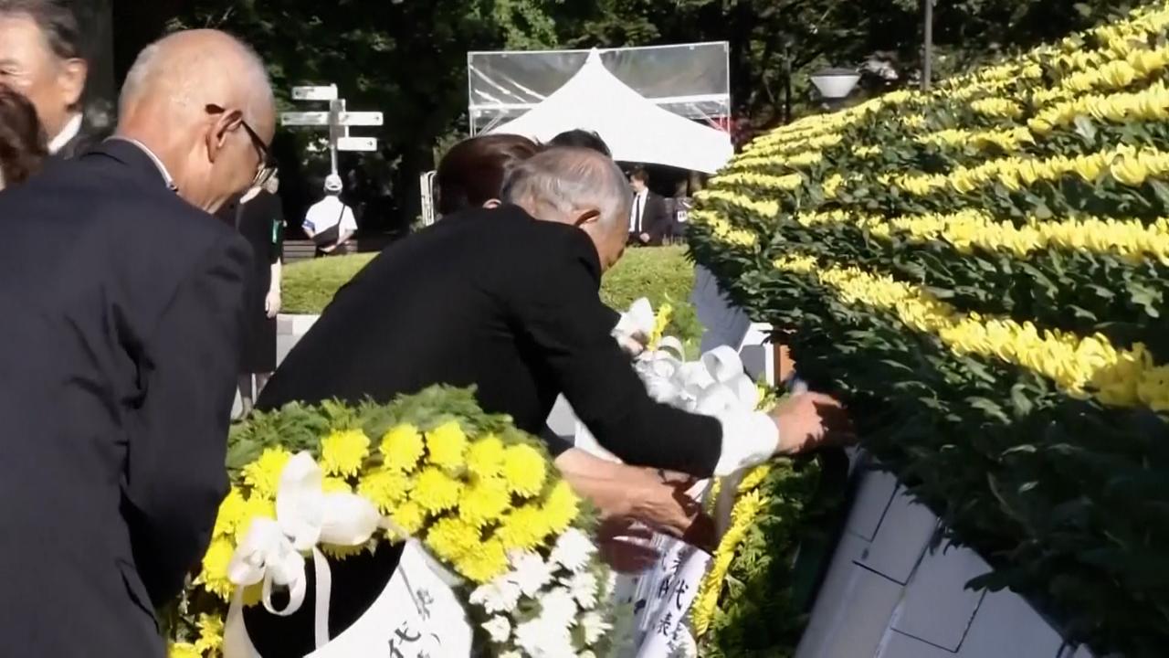 Beeld uit video: Japan herdenkt slachtoffers van atoombom in Hiroshima