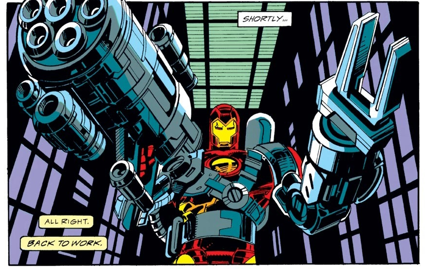 Iron Man hält seine Säurekanone in Marvel Comics.  Dieses Bild ist Teil eines Artikels über 7 obskure Momente in der Marvel-Geschichte, die in Videospielen verewigt wurden.