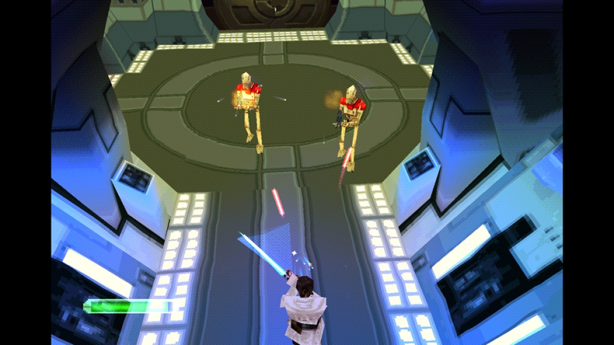Obi-Wan kämpft gegen den Droiden.  Dieses Bild ist Teil eines Artikels darüber, wie „The Phantom Menace“ die alberne, verlorene Freude an losen Star Wars-Anbindungen hervorruft