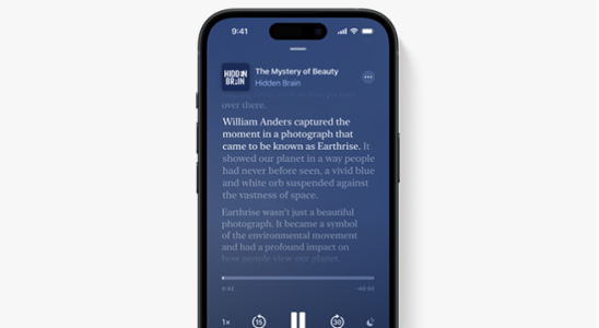 Apple Podcasts um automatisch generierte Transkripte in iOS 174 zu