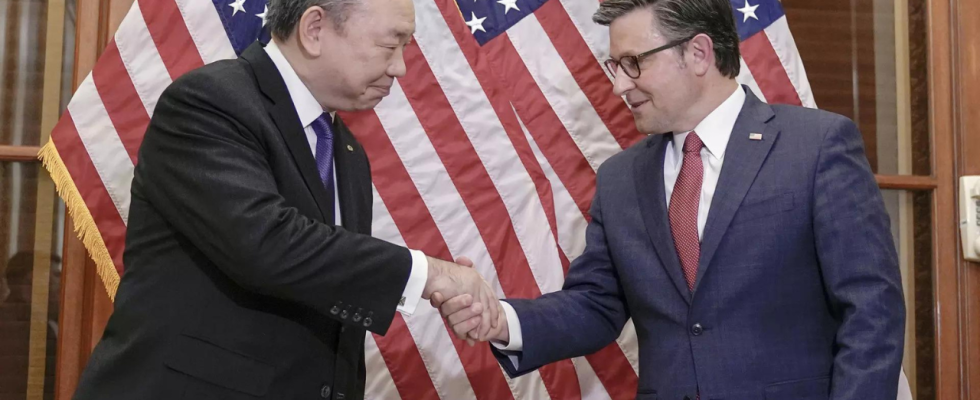 Taiwans De facto Botschafter in den USA trifft den Sprecher des US Repraesentantenhauses