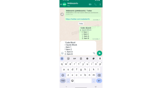 WhatsApp stellt neue Textformatierungstools in der Beta fuer Android vor
