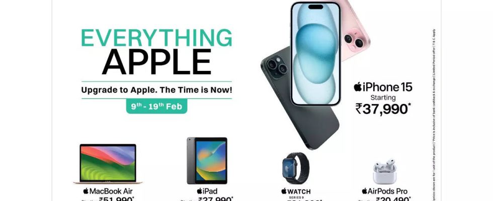 Croma „Alles Apple Angebot iPhone 15 startet bei 39999 Rupien iPad