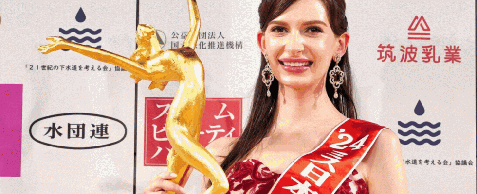 Die in der Ukraine geborene Miss Japan Carolina Shiino gibt