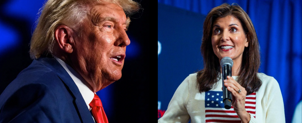 Donald Trump schlaegt Nikki Haley bei den GOP Vorwahlen in South