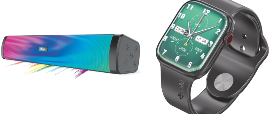 Kaufen Sie die Bluetooth Soundbars der Ui Rainbow Serie und die Smartwatch