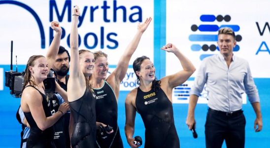 Niederlaendische Staffelschwimmer ueberraschen mit Weltmeistertitel im 4x100 Meter Freischwimmen Sport Sonstiges