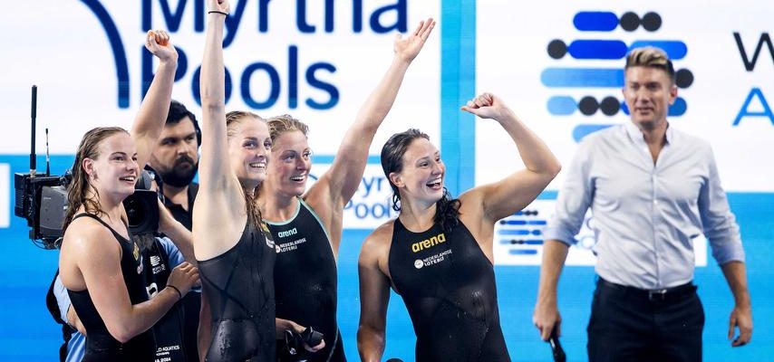 Niederlaendische Staffelschwimmer ueberraschen mit Weltmeistertitel im 4x100 Meter Freischwimmen Sport Sonstiges